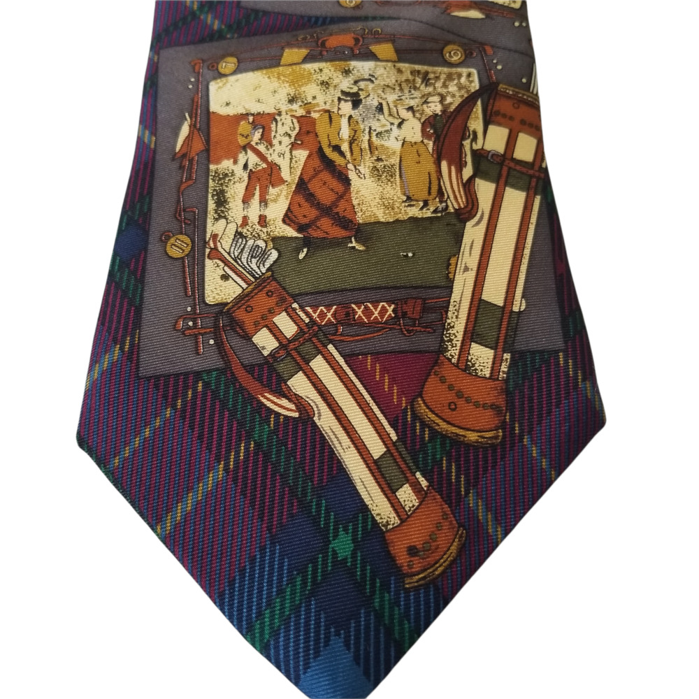 Ruff Hewn True American Wear Men's Early 1900 Theme Golf Tie 100% silk - Picture 2 of 6